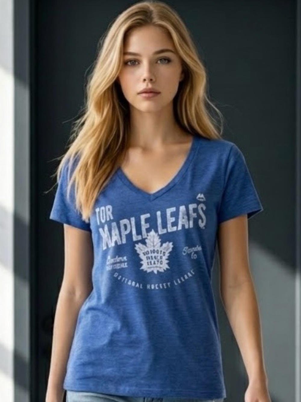 NHL Toronto Maple Leafs Royal Blue V-Neck Tee